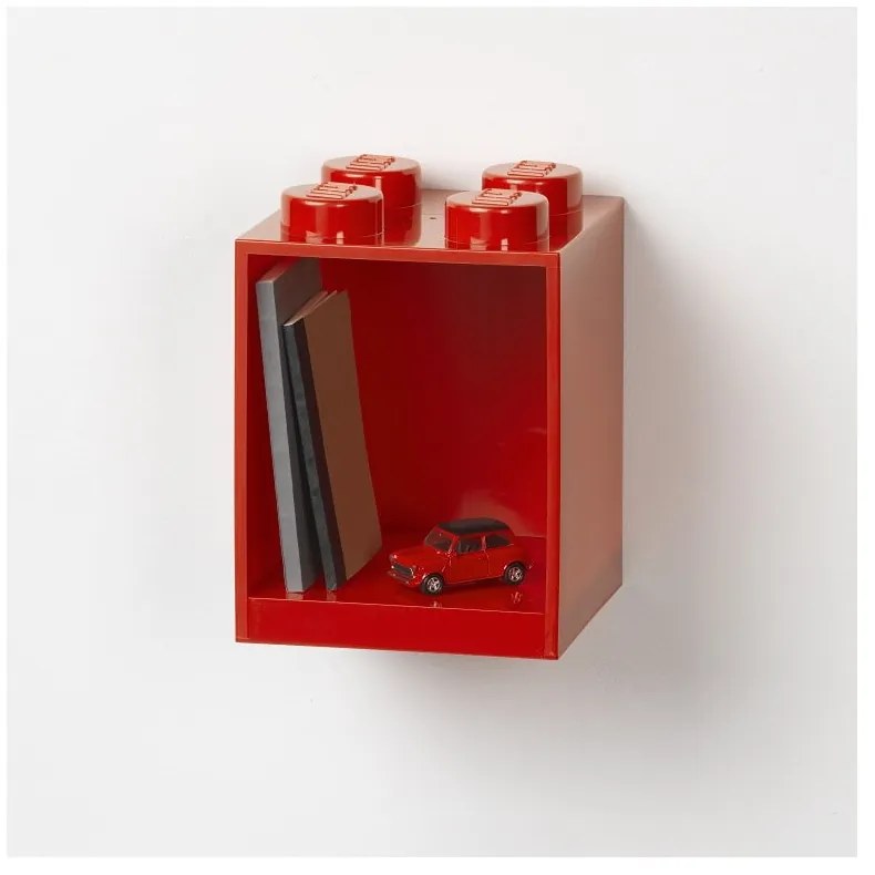 Mensola a muro rossa per bambini Brick 4 - LEGO®