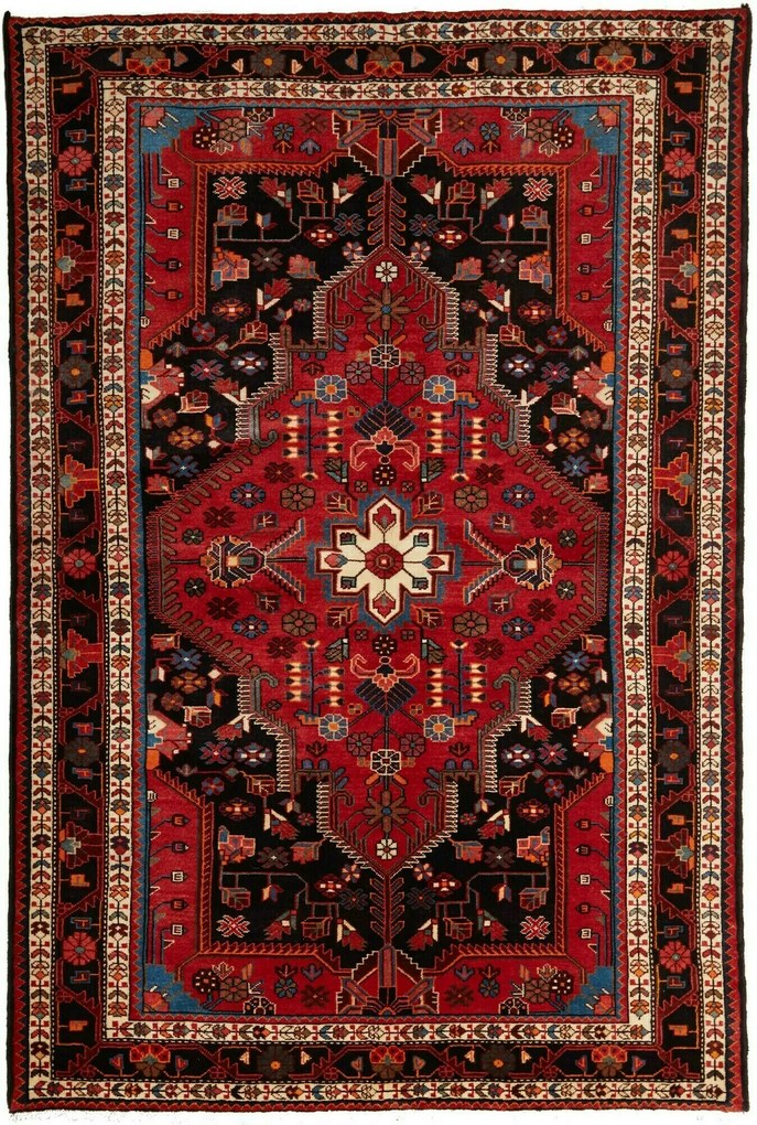 Hamedan Tappeto 220x150 (Iran) Annodato A Mano