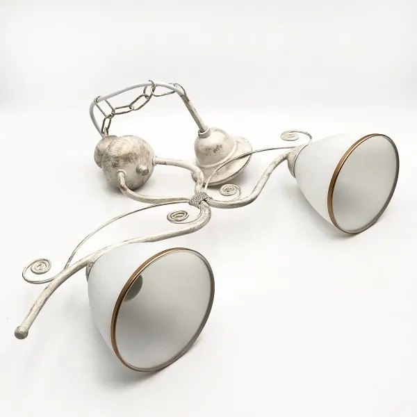 Lampadario a sospensione con catena RETRO 2xE27/60W/230V oro/patina