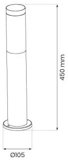 Lampada da esterno BROOKLYN 1xE27/60W/230V 45 cm IP44 cromo opaco