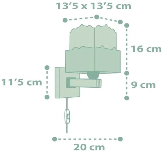 Dalber 63169H - Applique per bambini PANDA 1xE27/60W/230V verde
