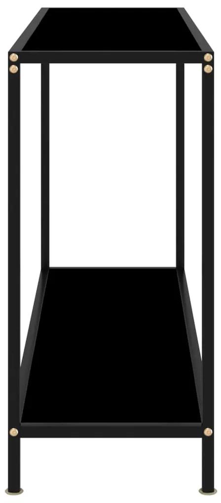 Tavolo consolle nero 120x35x75 cm in vetro temperato