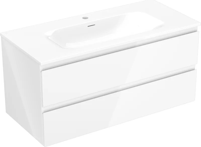 Mexen Orio mobile bagno 100 cm con lavabo Vela, 2 cassetti, bianco lucido - 91A10-10047-2-BFF00-W23M00