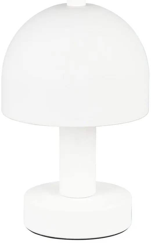 Lampada da tavolo bianca con paralume in vetro (altezza totale 19 cm) Glenn – Trio