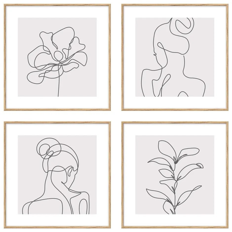 Quadri in set di 4 pezzi 30x30 cm - knor