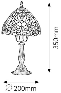 Rabalux 8089 - Lampada da tavolo Tiffany in vetro colorato MIRELLA 1xE14/40W/230V