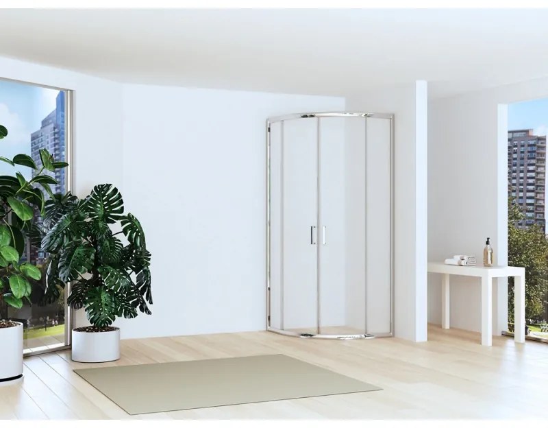 Kamalu - Box doccia basso 80x80cm semicircolare altezza 170cm | CHIARA CURV-Q