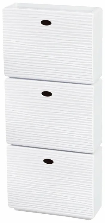 Scarpiera Tris Wave 3 ante L 51 x H 118 x P 17 cm 9 paia, bianco