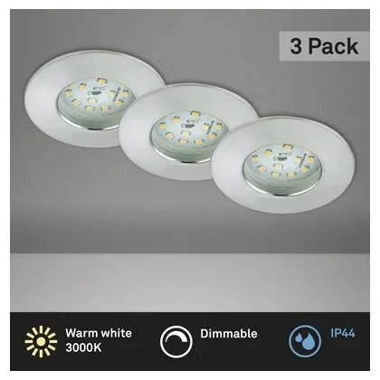 Briloner 8316-039-SET 3x Lampada LED dimmerabile da bagno LED/5,5W/230V IP44