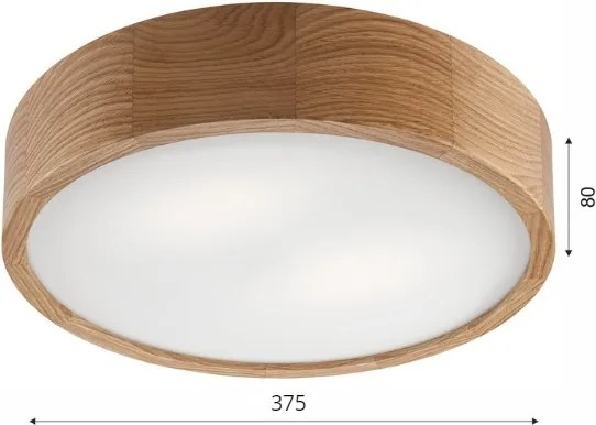 Brilagi - LED RGBW dimmerabile, plafoniera CARVALHO 2xE27/15W/230V Wi‑Fi rovere Ø 37,5 cm