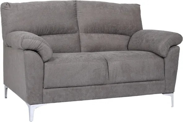 Divano in tessuto a 2 posti 146 cm braccioli imbottito GIADA Grigio
