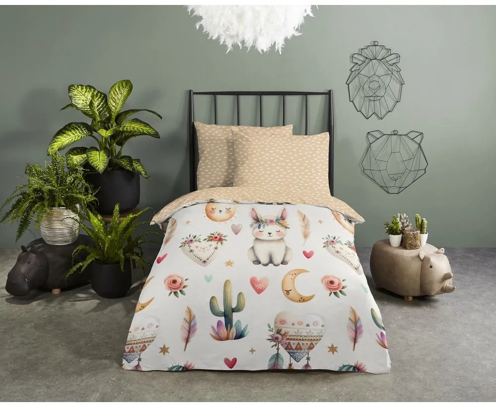 Set copripiumino e federa da bambini beige in cotone per culla 100x135 cm Luz – Good Morning