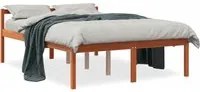 Letto per Anziani Marrone Cera 120x200cm Legno Massello di Pino 844157