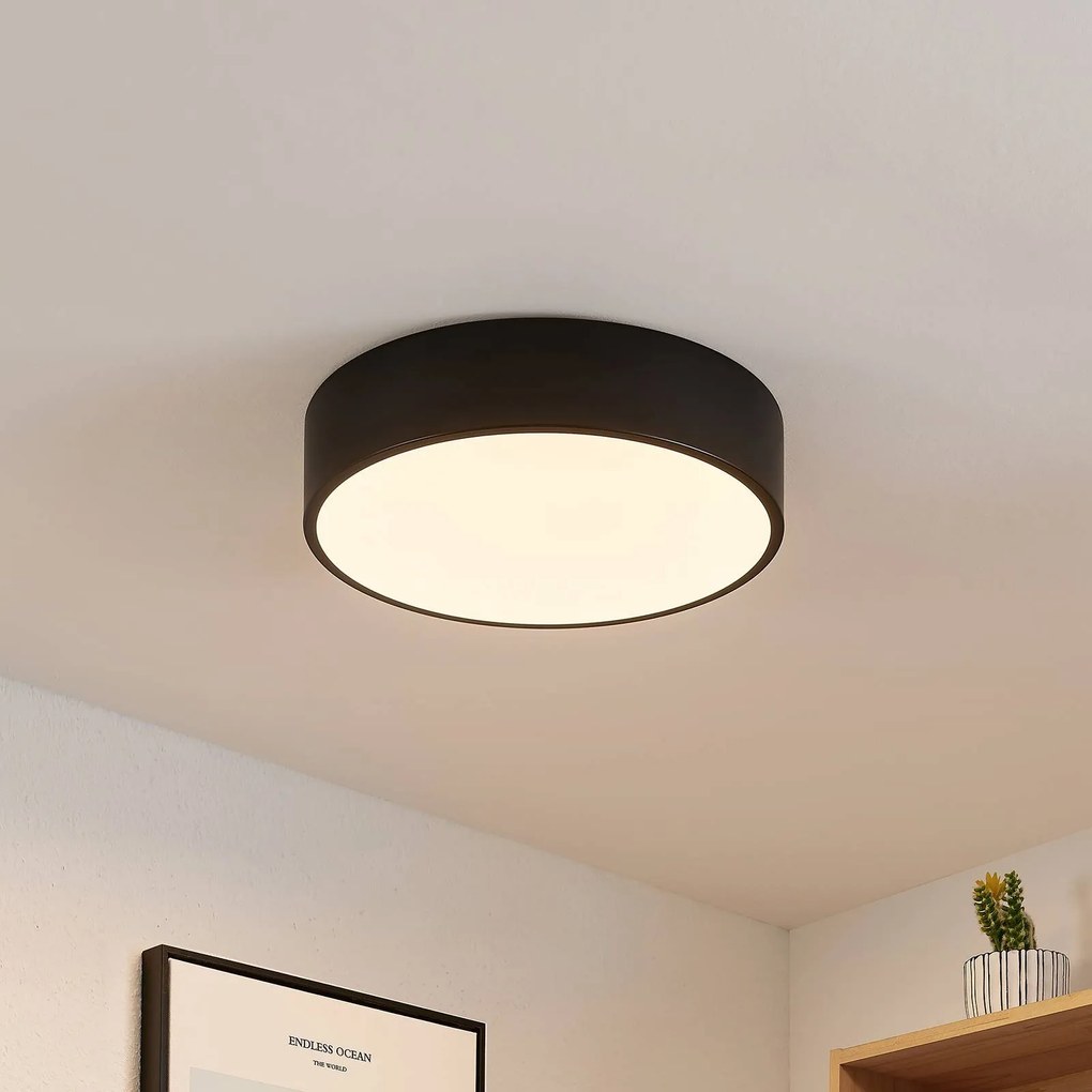 Plafoniera a LED Simera Lindby, dimmerabile, Nero, Soggiorno / Sala da pranzo, Plastica, Moderno, Plafoniera LED