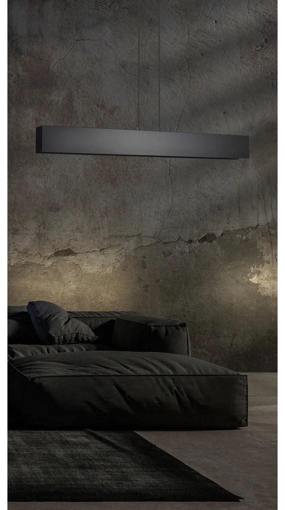 Lampadario Moderno 4 Luci Hachiman In Acciaio Nero