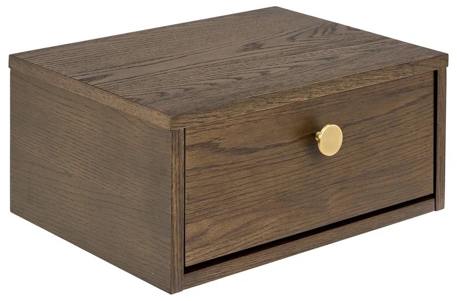 Comodino colore naturale scuro con effetto rovere Monfort – Actona