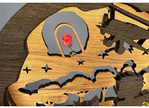 Li-Go 23634/DUB2 - Decorazione da tavolo a LED dimmerabile, 12W/230V, 20x22 cm, rovere