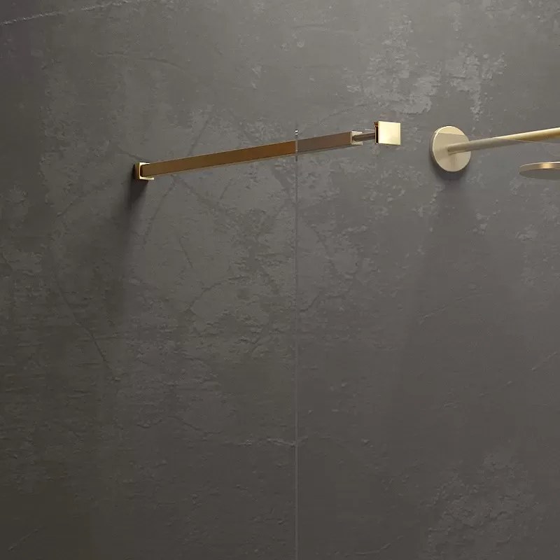 Doccia walkin 70 cm con profilo finitura oro satinato | KW-100G - KAMALU