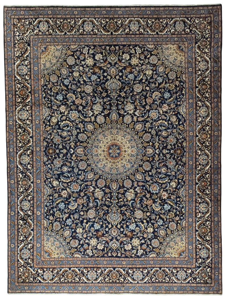 Kashmar Tappeto 300x390 Blu (Iran) Annodato A Mano