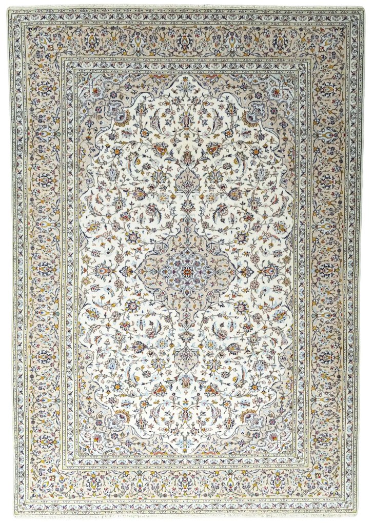 Kashan Tappeto persiano 350x240 Beige (Iran) Annodato A Mano