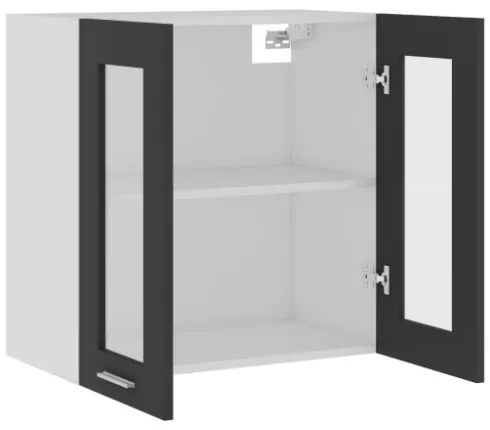 Armadio Sospeso con Vetro Grigio 60x31x60 cm in Truciolato