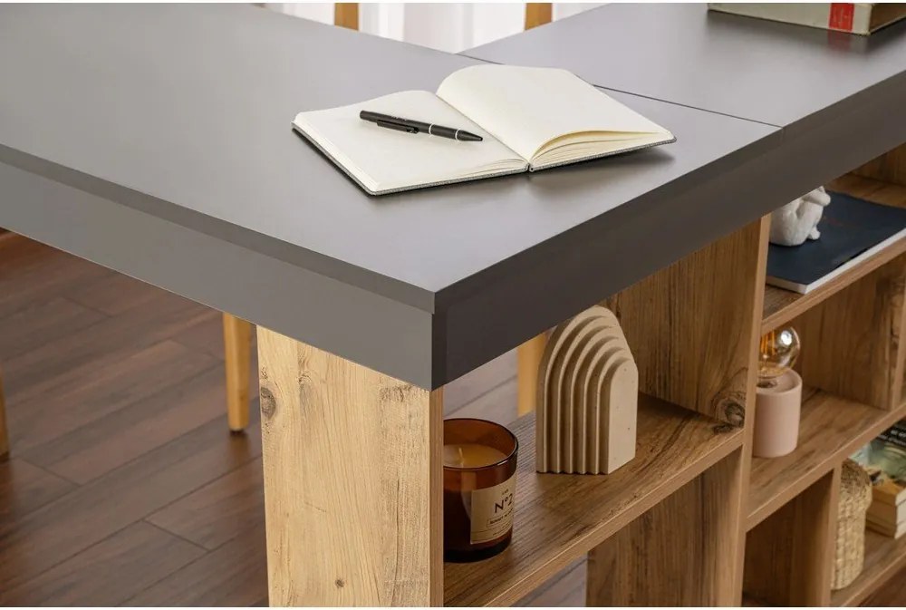 Scrivania angolare con effetto pino 120x130 cm Vesper – Kalune Design