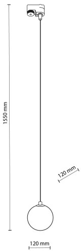 Lampadario su filo per sistema a binario TRACER 1xG9/8W/230V nero/fumé marrone