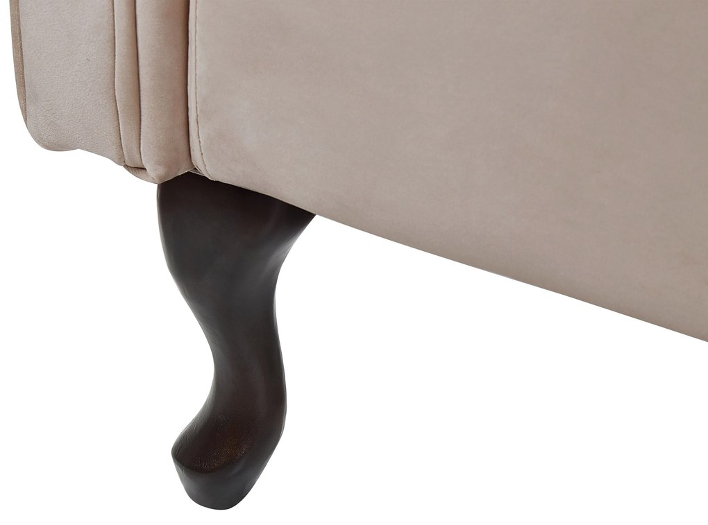 Chaise longue per lato destro in velluto beige LATTES Beliani