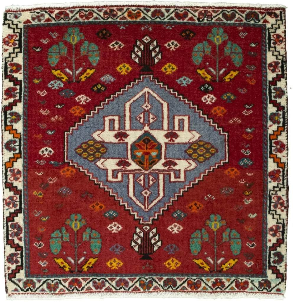 Shiraz Tappeto persiano 70 x 60 Rosso (Iran) Annodato A Mano