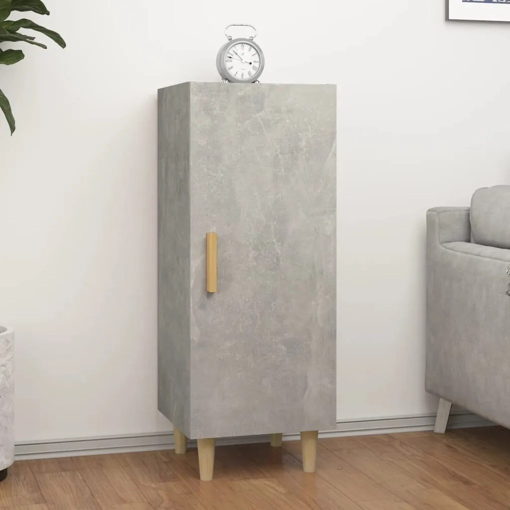 Credenza grigio cemento 34,5x34x90 cm in legno multistrato