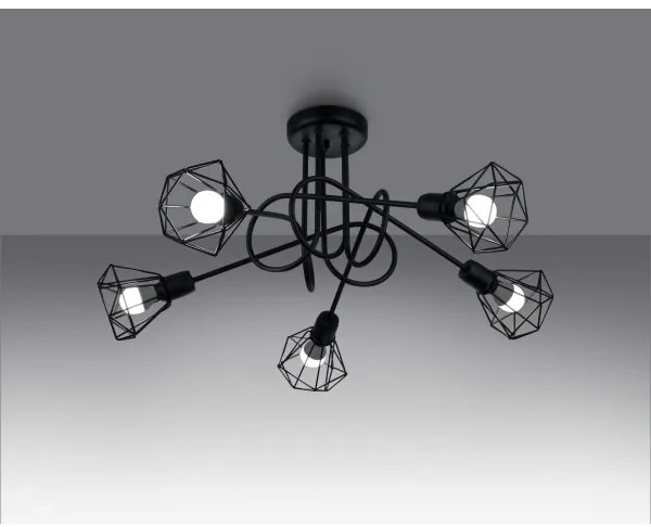 Sollux SL.1110 - Lampadario a stelo ARTEMIS 5xE14/40W/230V nero