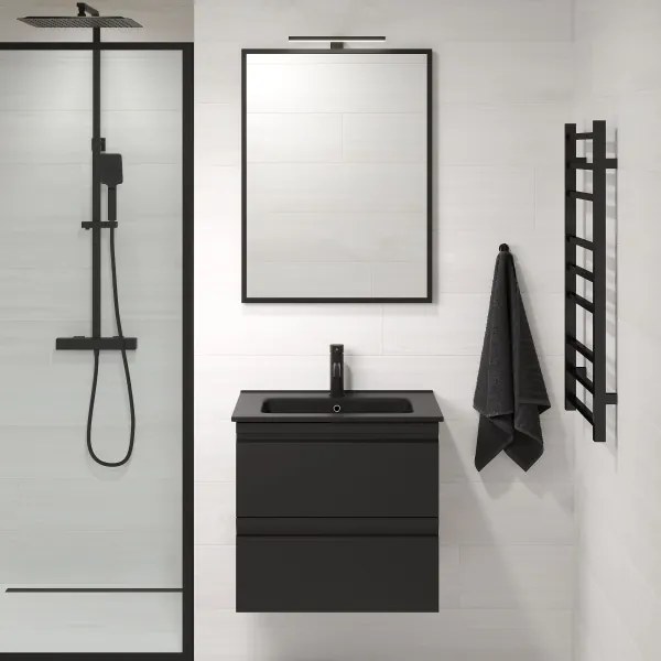 Specchio da bagno BORGSTED 60x80 cm nero