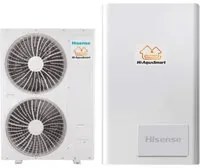 Pompa di Calore Splittata Biventola Aria/Acqua Hisense Hi-AquaSmart AHM-160UXCSAPA3 + AHW-120UCSEPA R-410 con Comando Incluso