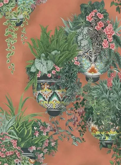 Cole & Son Carta da parati Talavera - Terracotta