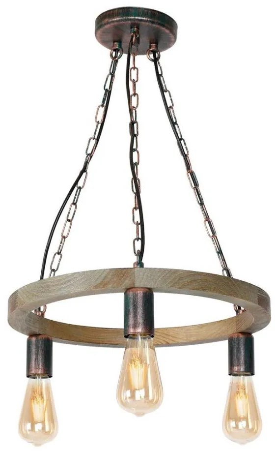 Lampadario a sospensione con catena HAKON 3xE27/60W/230V