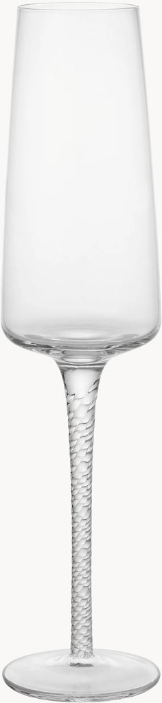Set di 4 flute da champagne in vetro soffiato Bellevue