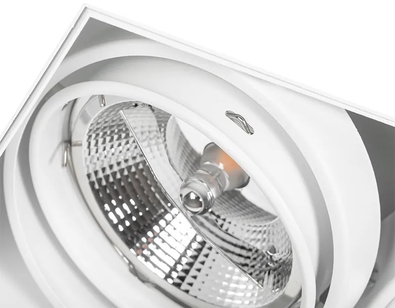 Set di 6 faretti da incasso bianchi GU10 AR111 senza bordi 2 luci - Oneon