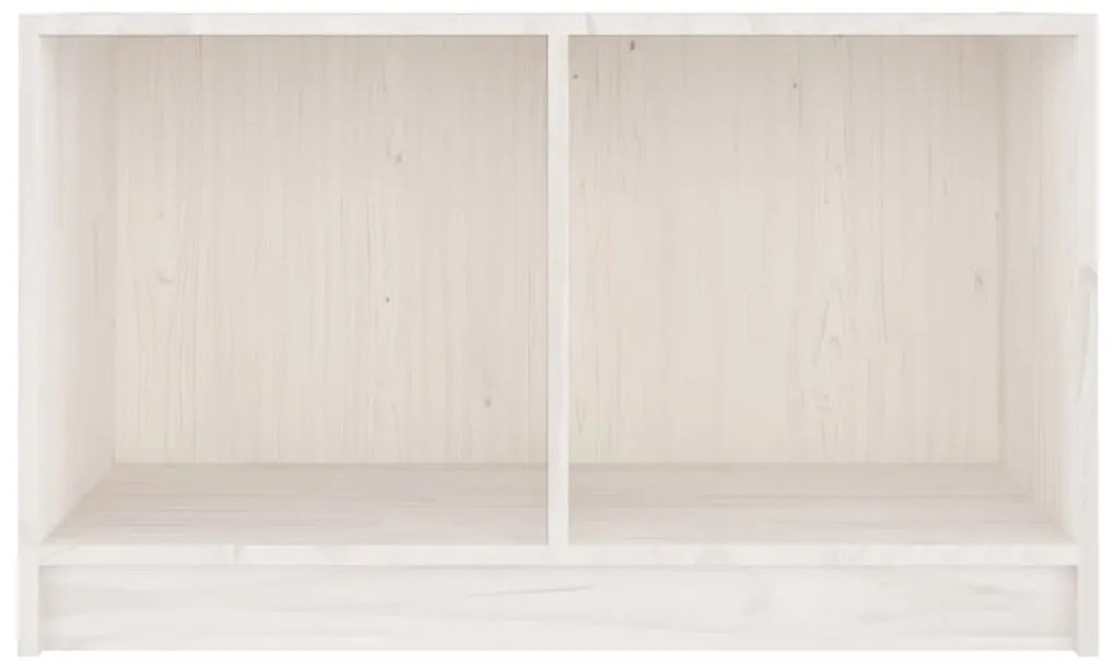 Mobile porta tv bianco 70x33x42 cm in legno massello di pino