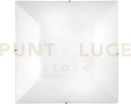 Plafoniera osiride bianca 4 luci attacco e27 50x11,5x50cm in vetro ...