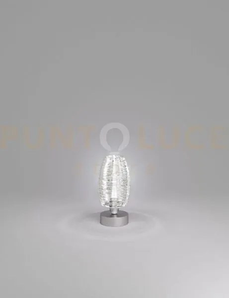 Damasco lampada da tavolo p cristallo cristallo nickel satinato 1 l...
