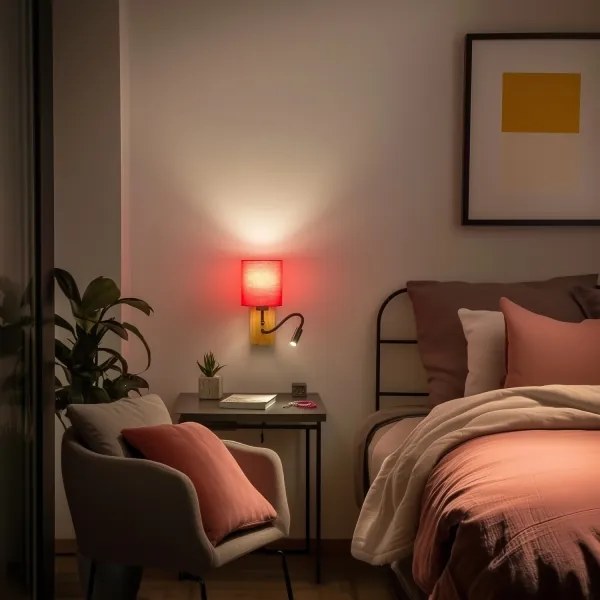 Brilagi - Applique a LED NUBILA WOOD 1xE27/25W/230V + LED/3W quercia/rosa