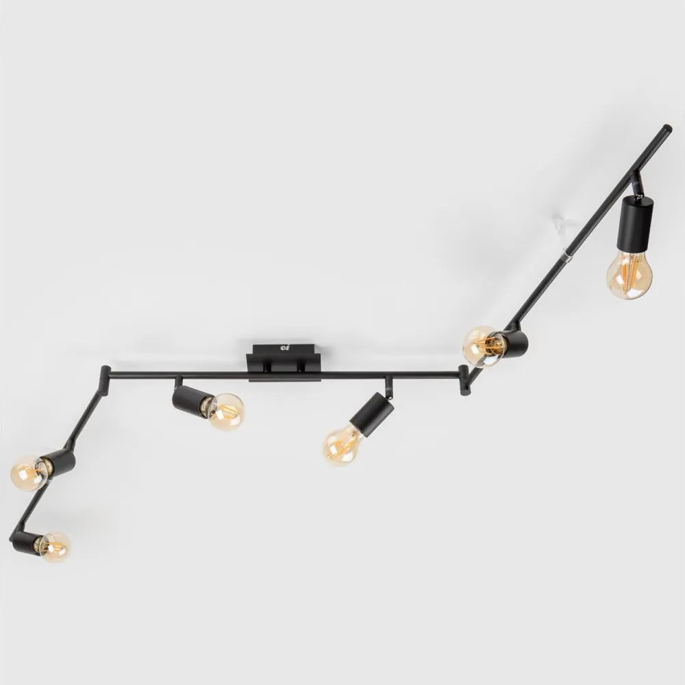 Plafoniera con 6 faretti LED 6xE27/6,5W/230V nera