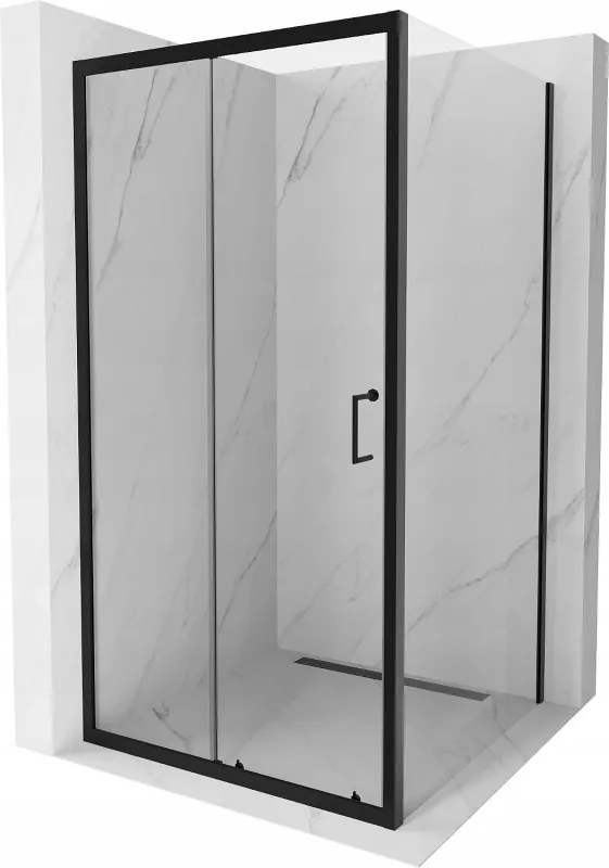 Mexen Apia cabina doccia scorrevole 90 x 90 cm, trasparente, nera - 840-090-090-70-00