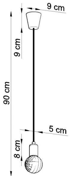 Lampadario a sospensione con filo DIEGO 1xE27/60W/230V