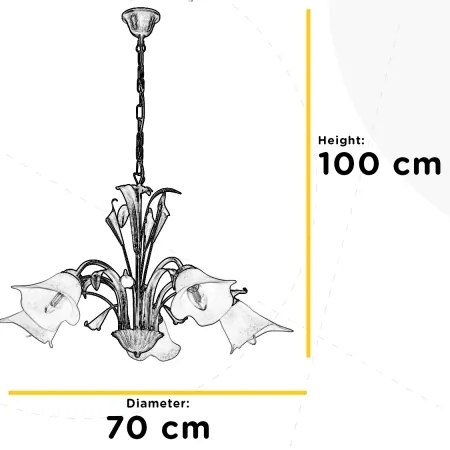 ONLI - Lampadario a sospensione con catena LUCREZIA 5xE14/6W/230V bronzo
