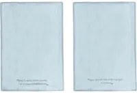 Set 2 strofinacci 45x65 cm ottanio con scritta in misto cotone