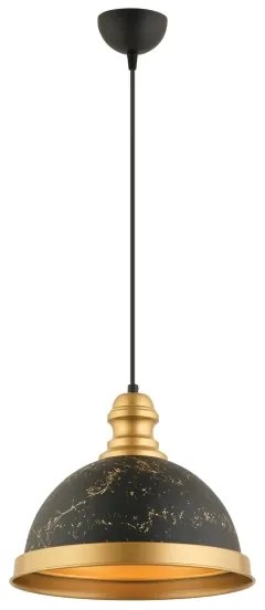 Lampadario a sospensione con cavo MONZA, 1xE27/40W/230V, Ø 29 cm, nero/bronzo