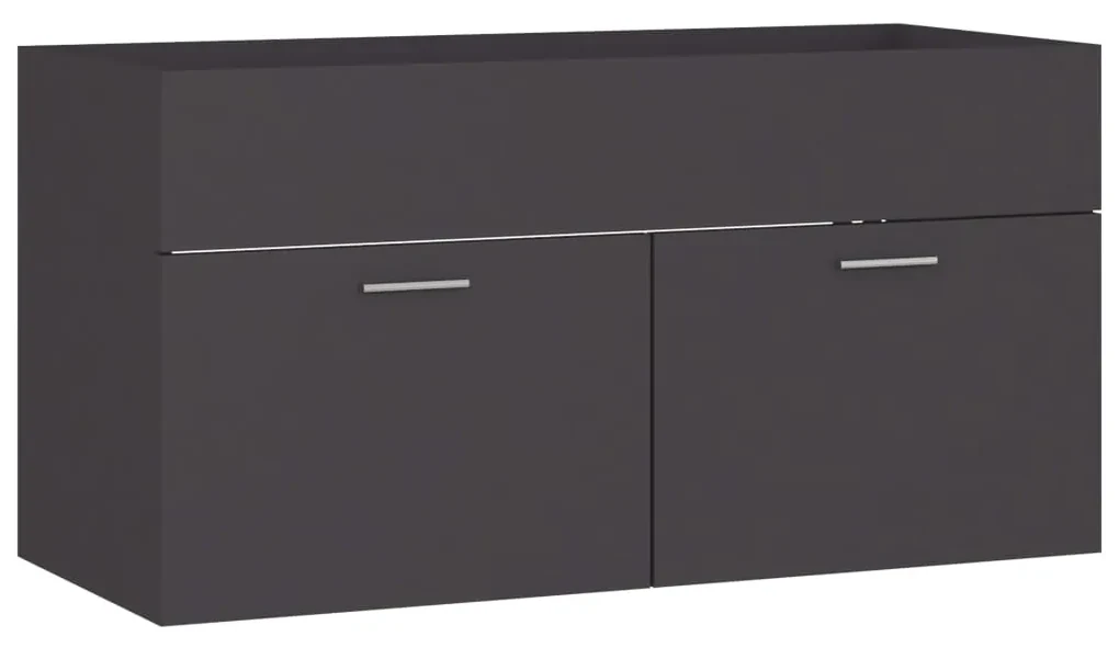 Mobile sottolavabo grigio 90x38,5x46 cm in truciolato