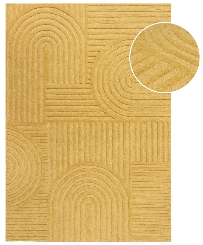 Tappeto in lana giallo 120x170 cm Zen Garden - Flair Rugs