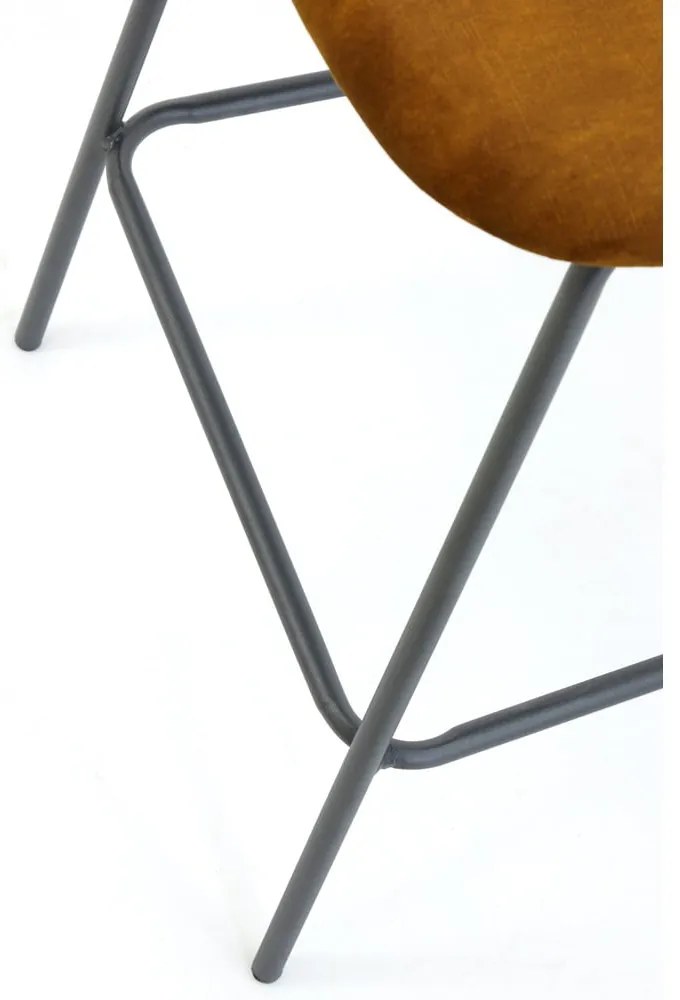 Sgabello da bar in velluto senape 92 cm Emma - Light &amp; Living